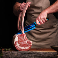 Kitchen Knife Set Kit | Blue Handle, Blue Blade & Red Magnetic Rack