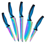 buy black handle rainbow kitchen knives - 0