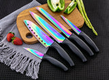 Kitchen Knife Starter Set | Titanium Coated Blades by SiliSlick® Blk Blk | SiliSlick®