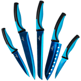 Kitchen Knife Set - Blue Handle Blue Blade | SiliSlick®