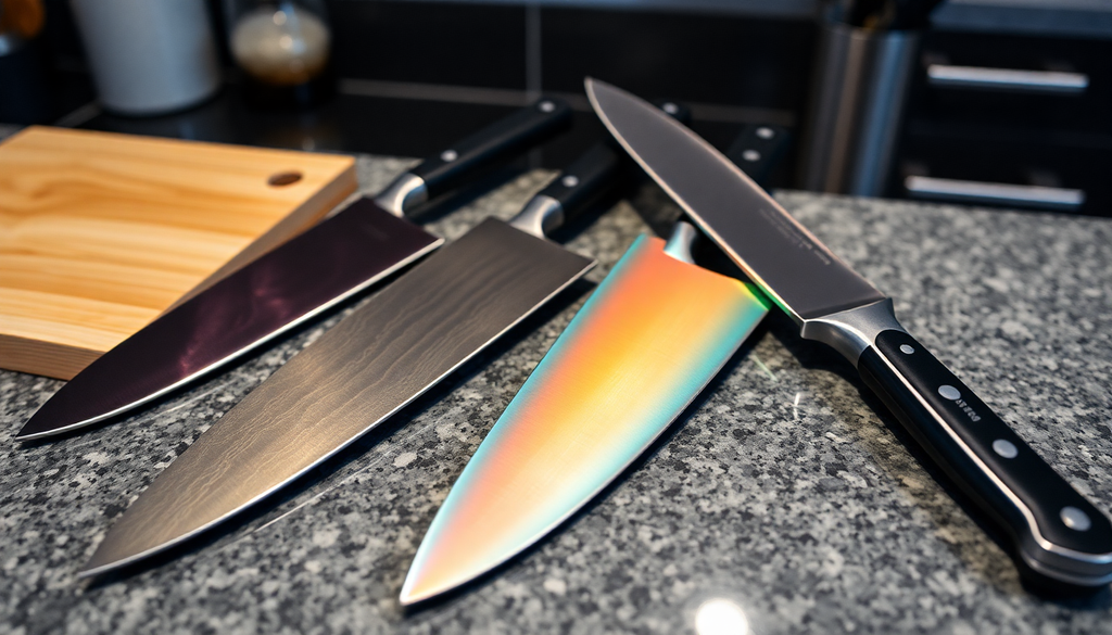 Innovative Coating Technologies for Damascus, PVD, and Rainbow Titanium Chef Knives: Enhancing Safety, Durability, and Food Safety in Commercial Kitchens