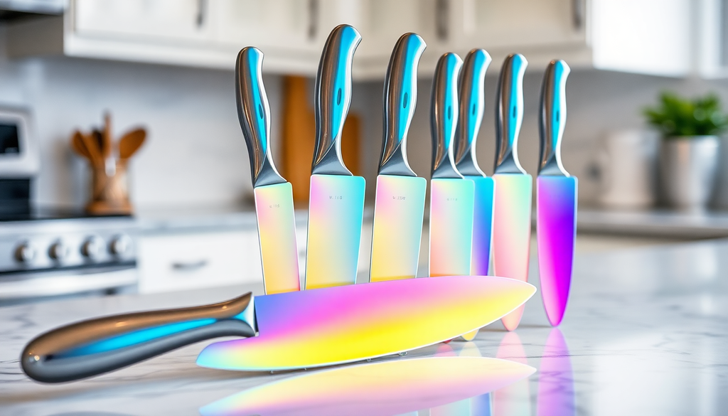 The Iridescent Knife Set: A Must-Have for Every Modern Kitchen Enthusiast