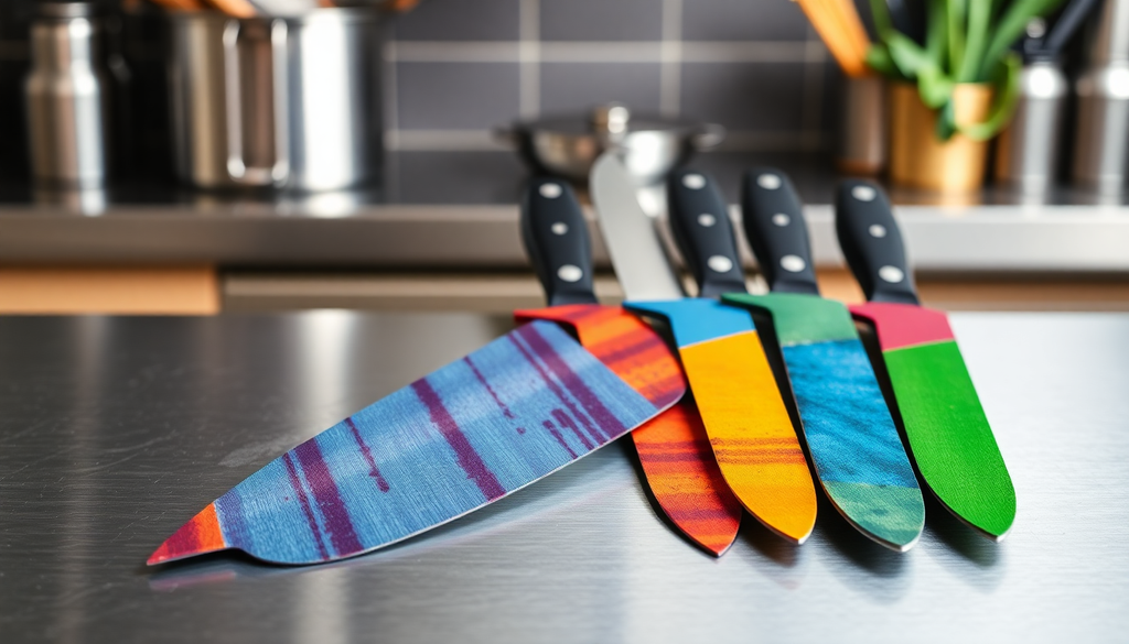 Innovative Enhancements in Food Safety and Durability for Damascus, PVD, and Rainbow Titanium Chef Knives in Commercial Kitchens
