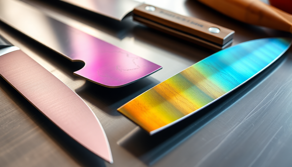 Enhancing Food Safety and Longevity: Cutting-Edge Coating Solutions for Damascus and Rainbow Titanium Chef Knives in Commercial Kitchens