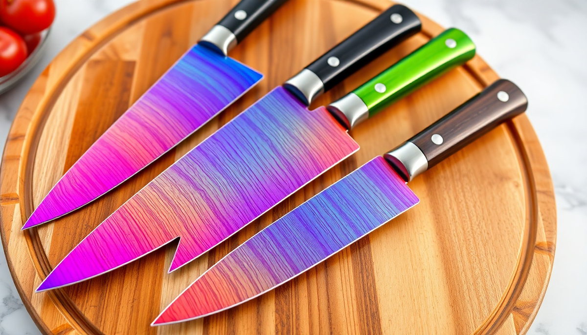 Rainbow and Damascus Steel Knife Sets A 2025 Culinary Guide
