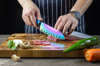 buy black handle rainbow kitchen knives - 3