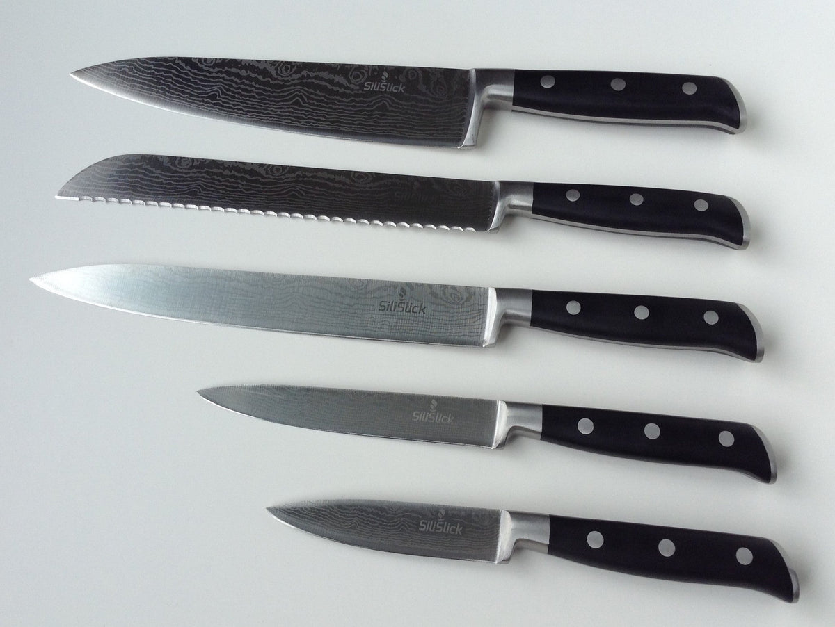 SiliSlick Kitchen Knife Set - Black Handle – SiliSlick®