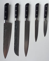 buy damascus etched high carbon stainless steel cutlery set - 3