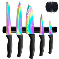 Kitchen Knife Starter Set | Titanium Coated Blades by SiliSlick® Blk Blk | SiliSlick®