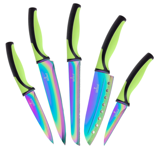 Kitchen Knife Set - Green Handle | SiliSlick®