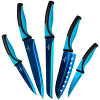 Kitchen Knife Set - Blue Handle Blue Blade | SiliSlick®