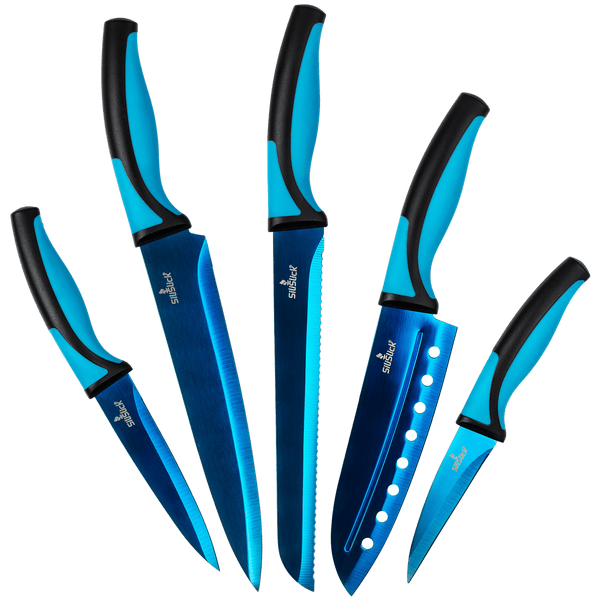 SiliSlick Kitchen Knife Set  Shop 5 Colorful Stainless Steel Knives –  SiliSlick®