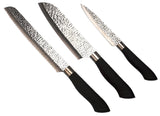Embossed Hammered Blades 3 Piece Knife Set | SiliSlick®