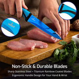Steak Knife Set (6 Black Handle, Black Blade)
