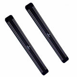 Two black magnetic knife tool racks for wall mounting and knife storage