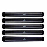 Set of five black magnetic knife tool rack for wall mounting, stylish and space-saving organizer